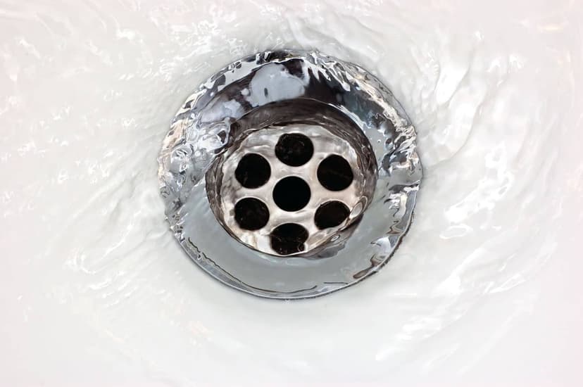 water going down a bathroom sink drain