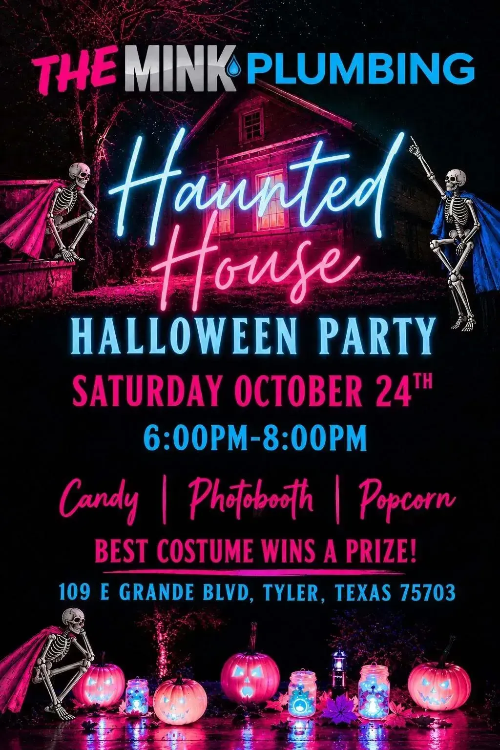 haunted house halloween party flyer
