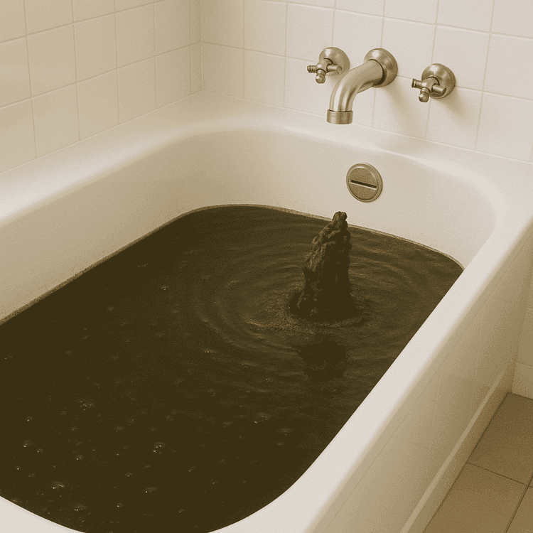 sewer back up in bath tub