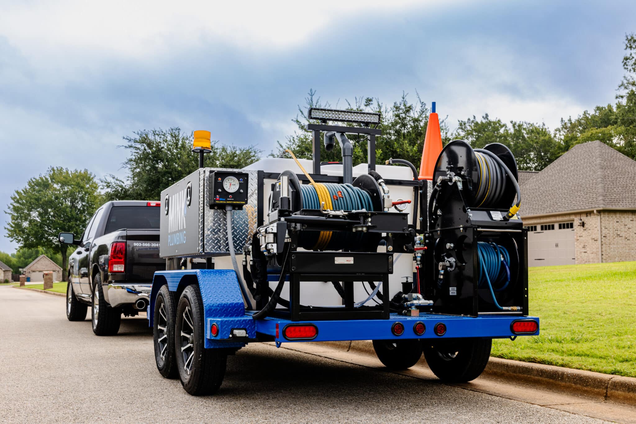 The Mink Plumbing hydro-jetting truck in Tyler, TX