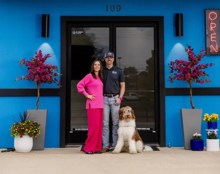 Untitled design – 2023-01-17T091928.220 Amber and Glenn of THE Mink Plumbing with their dog